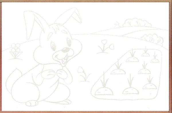 Заяц спрятался рисунок