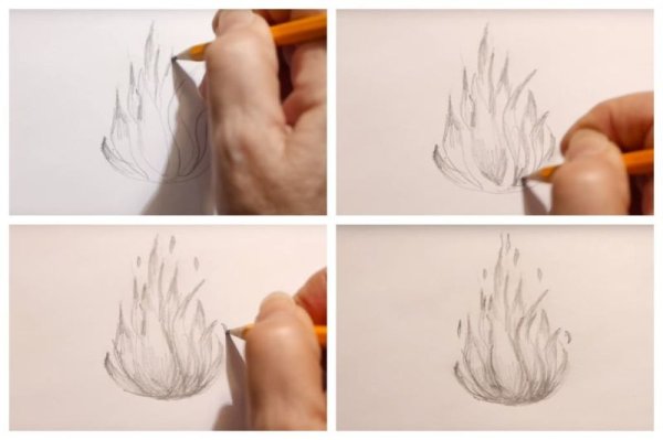 Огонь для срисовки карандашом