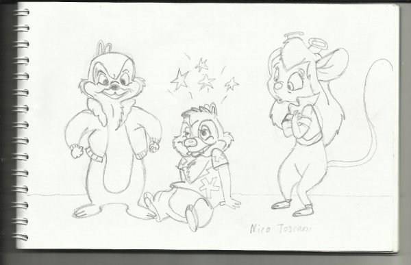 Чип и Дейл рисовать