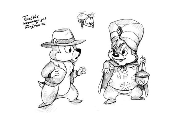 Чип и Дейл рисунок карандашом