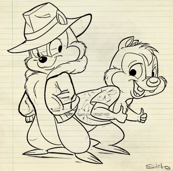 Чип чип и Дейл карандашом