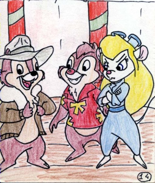 Чип и Дейл рисунок цветной