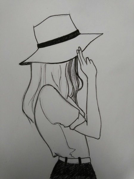 Рисунок девушки карандашом