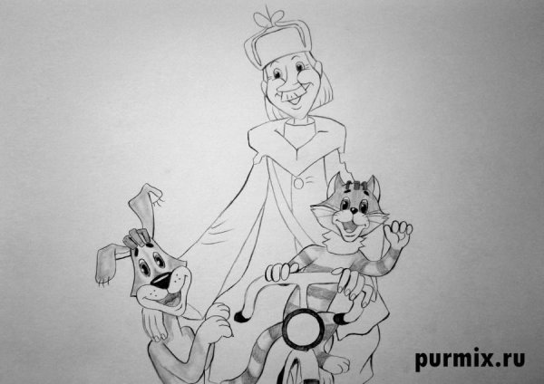 Рисунки из Простоквашино для срисовки