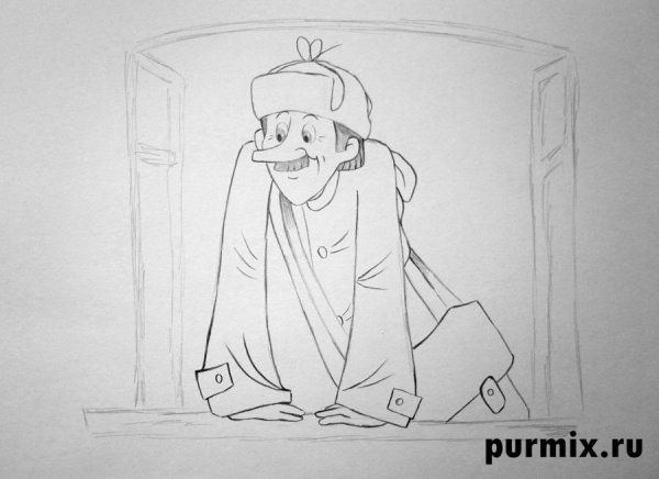 Почтальон Печкин раскраска