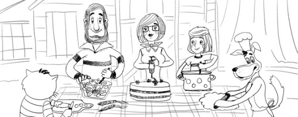 Простоквашино раскраска семья дяди Федора