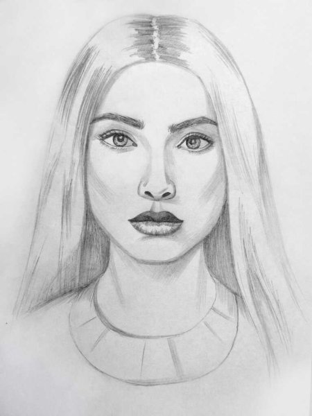 Лицо девушки рисунок карандашом