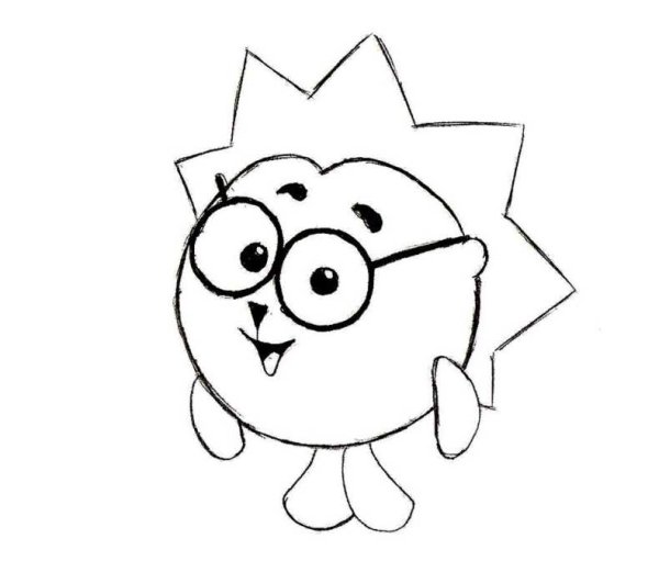 Ёжик из смешариков рисунок карандашом