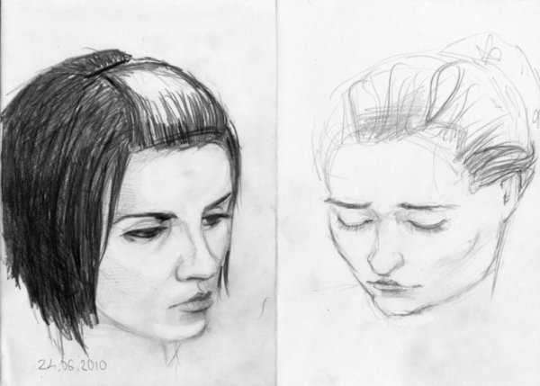 Зарисовка головы человека в профиль