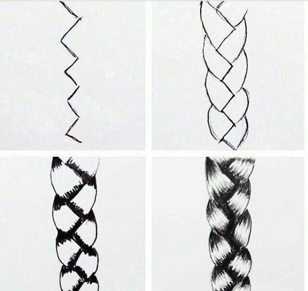 Как нарисовать косичку легко