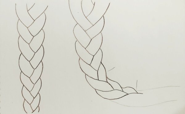 Косичка карандашом