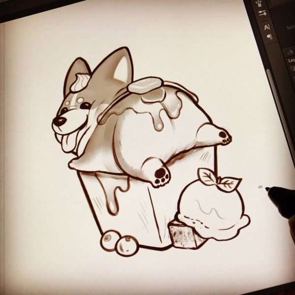 Скетчбук с корги