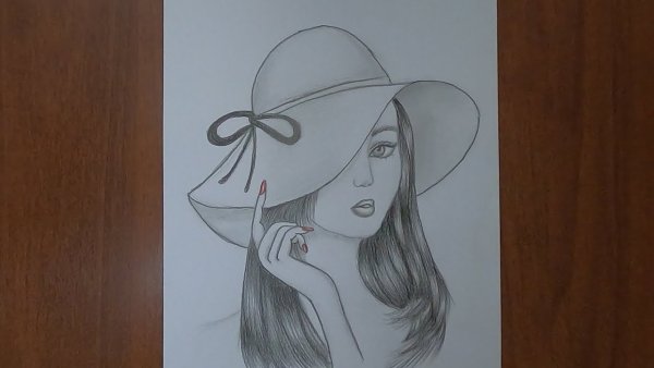Рисунок девушки карандашом