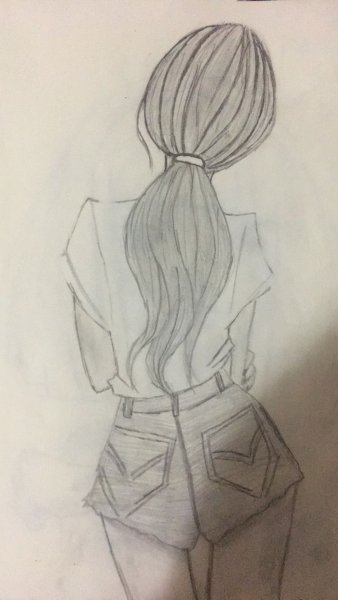 Партер девушки карандашом