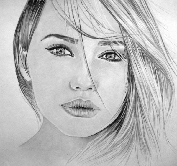 Рисунок девушки карандашом