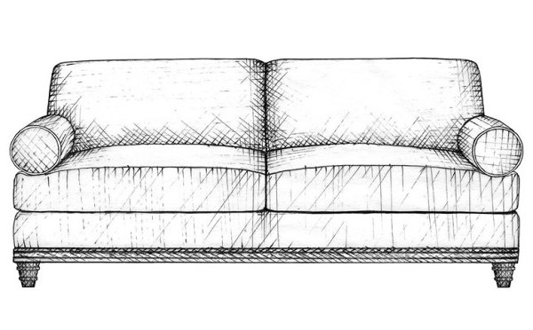 Диван карандашом