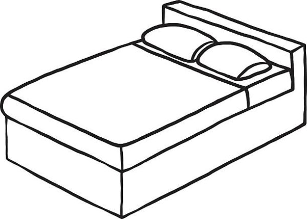 Кровать рисунок карандашом