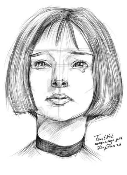 Лицо человека карандашом