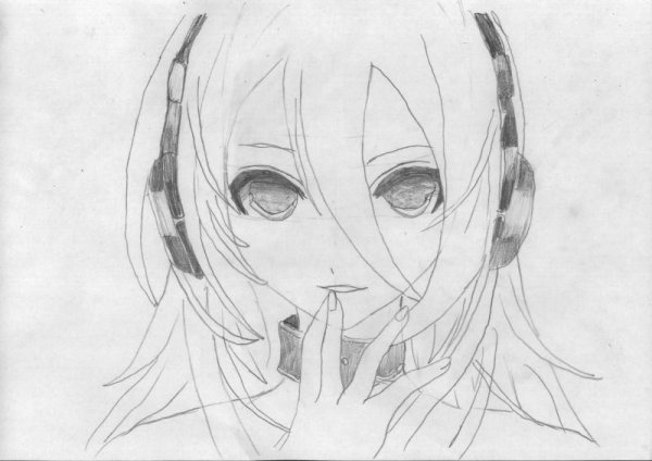 Рисунки для срисовки карандашом аниме девушки