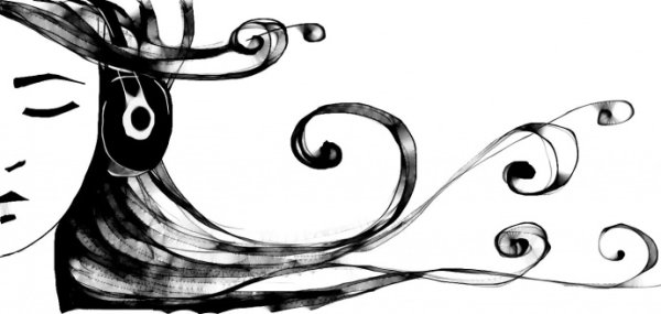 Девочка черно белая