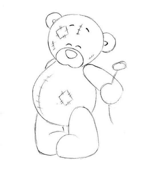 Мишка рисунок карандашом