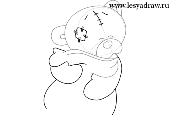 Мишка Тедди простым карандашом