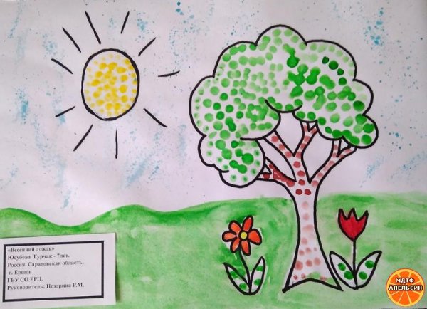 Рисунок к стихотворению Фета весенний дождь