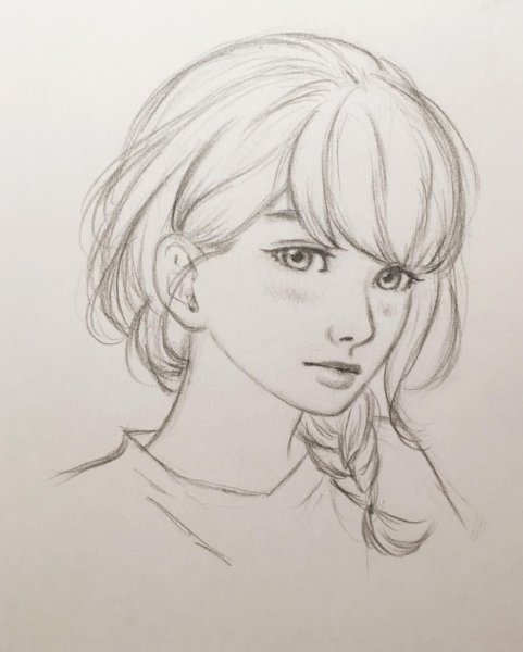 Рисунок девушки легко