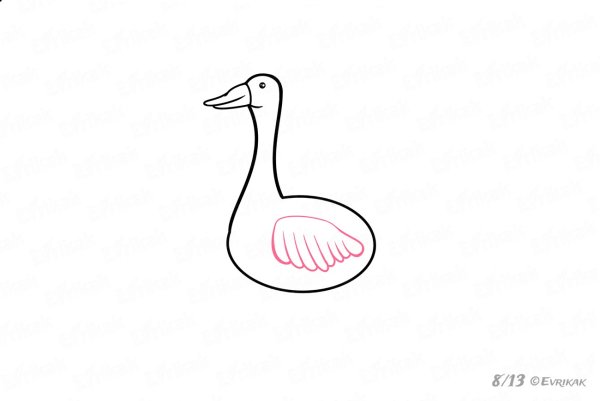 Поэтапное рисование гуся