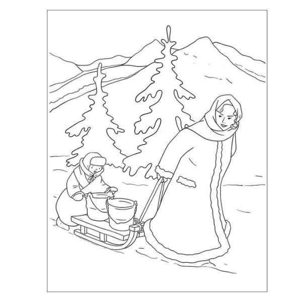 Раскраски по рассказу Чук и Гек