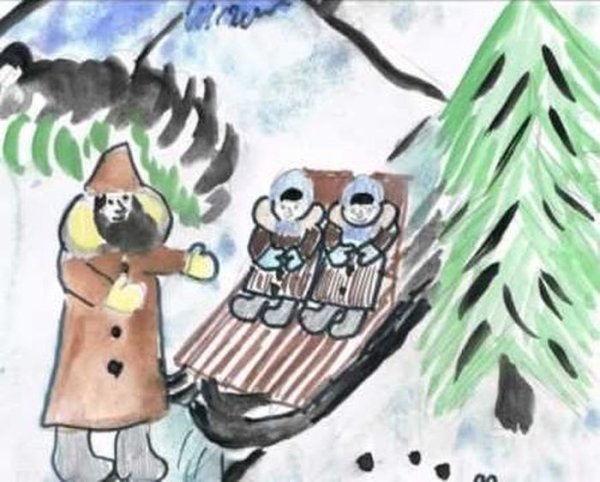 Детские рисунки про чука и Гека