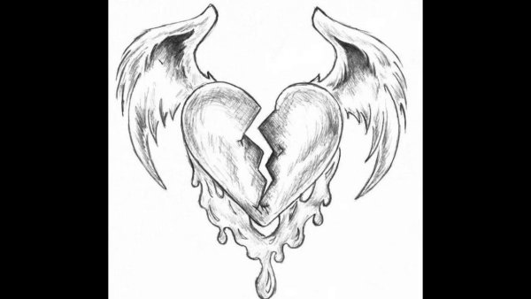 Разбитое сердце рисунок карандашом