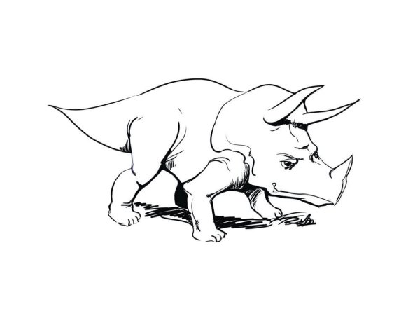 Динозавр карандашом