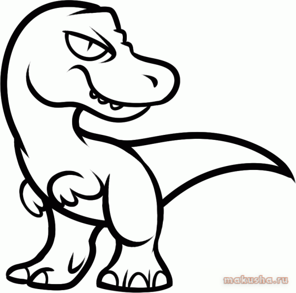 Динозавр пошаговое рисование