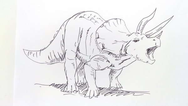 Рисунок динозавра легкий