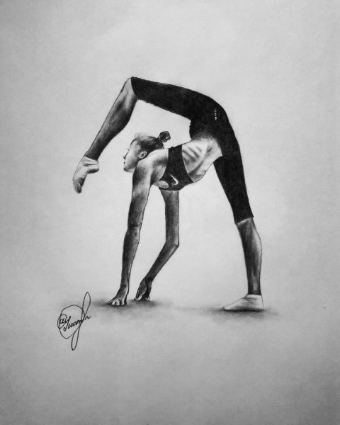 Рисунок гимнастки Дина Аверина