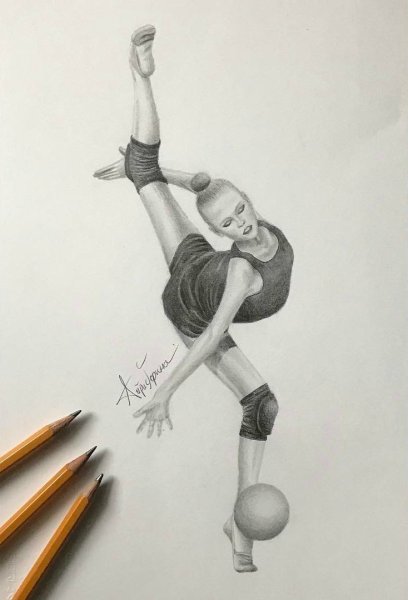 Гимнастика рисунки карандашом
