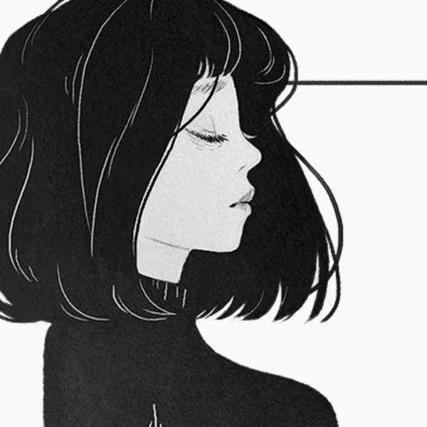 Девушка с волосами по плечи рисунок