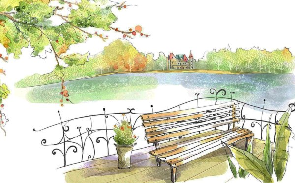 Пейзаж карандашом