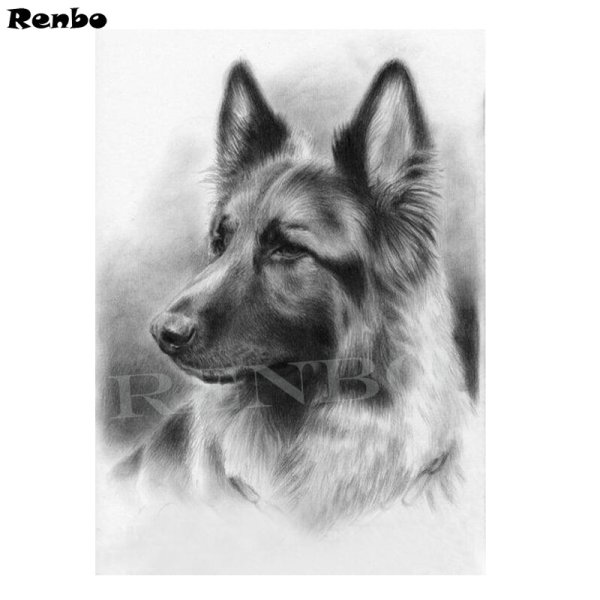 Собака карандашом