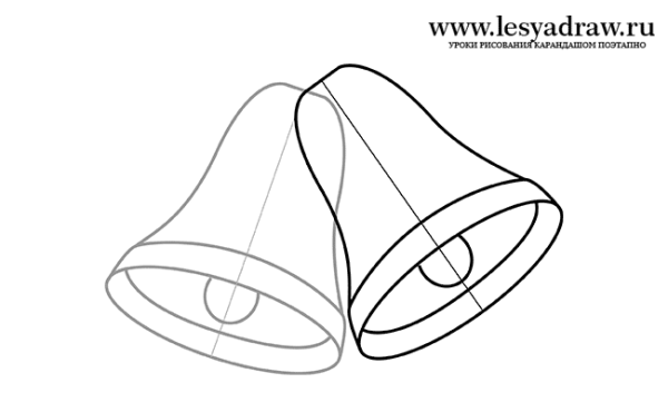 Поэтапное рисование колоколов