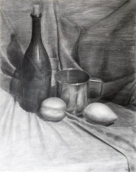 Фрукты карандашом