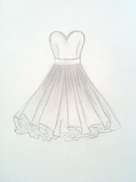 Платьянаримованые карандашом