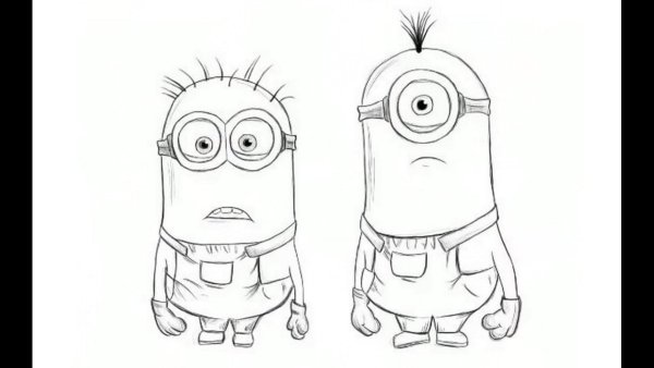 Миньоны рисунок карандашом для срисовки