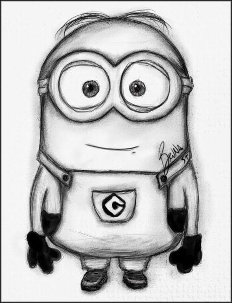 Миньоны карандашом