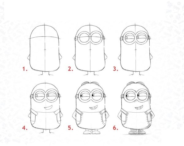 Как нарисовать миньона поэтапно