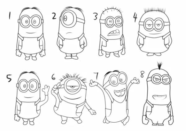 Миньон рисунок карандашом