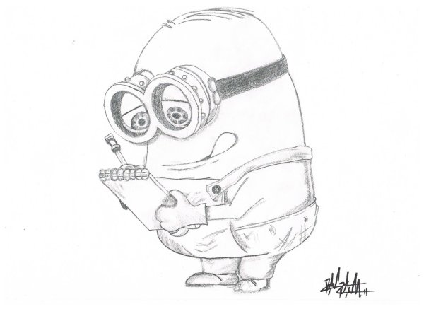 Миньон рисунок карандашом
