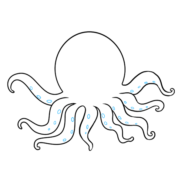 Осьминог трафарет для детей
