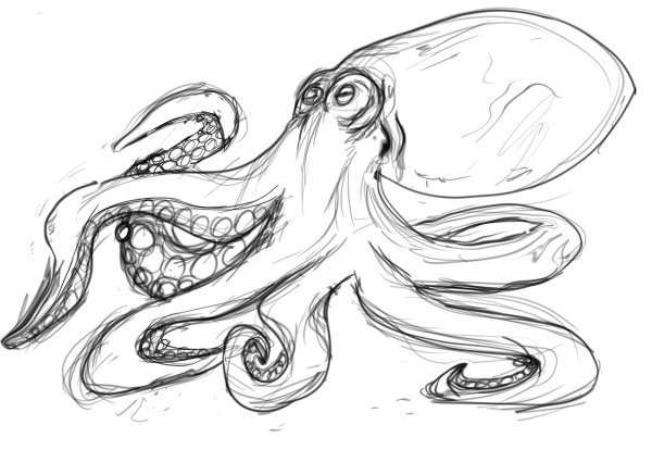 Рисование осьминог